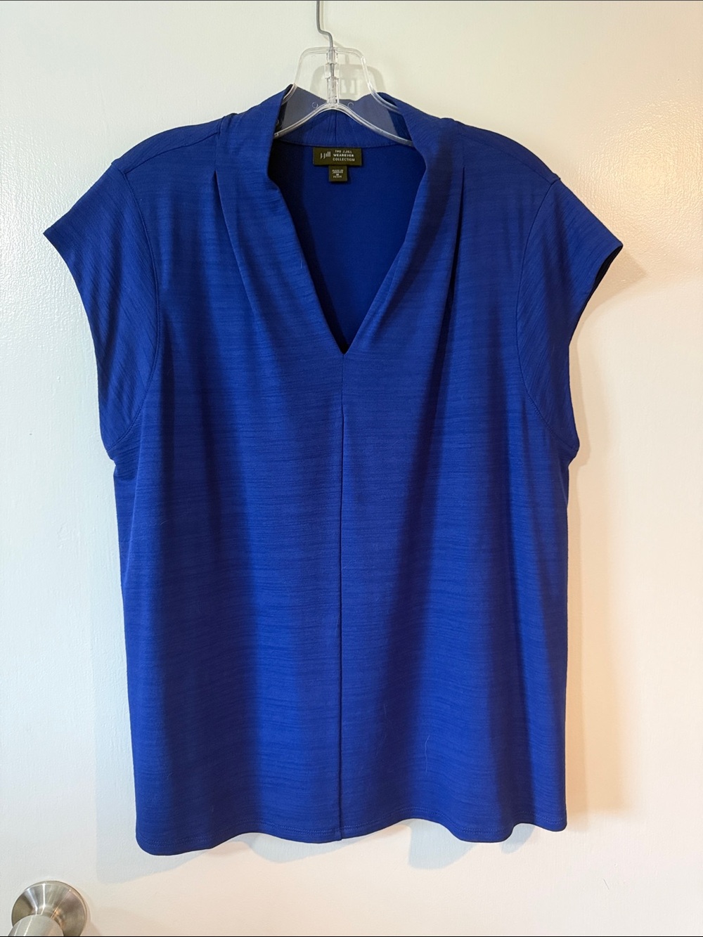 J. Jill Royal Blue V-Neck Cap Sleeve Top